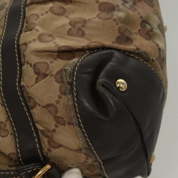 GUCCI GG Crystal Hand Bag Coated Canvas Beige Gold - Picture 10 of 16